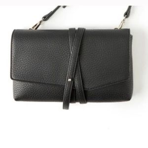 NWT Amara Black crossbody wrap clutch